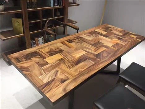 Piano tavolo rettangolare in legno massello di noce