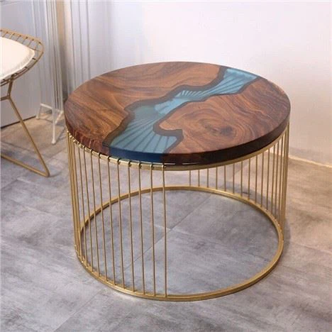 Piano tavolo rotondo in stile Resin River Beach Island