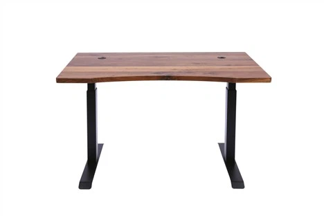 Scrivania da ufficio con bordo in legno di noce nero incollato